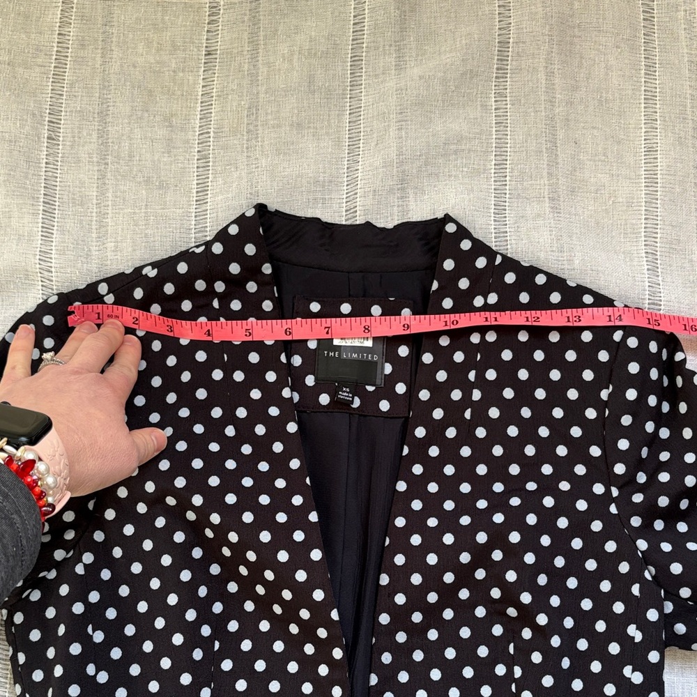 The Limited Navy and White Polka Dot Blazer - Picture 14 of 15